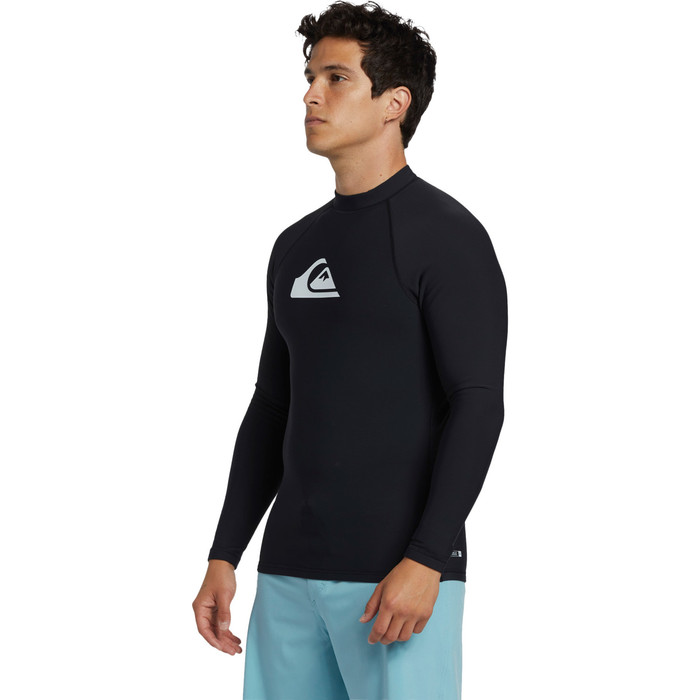 2023 Quiksilver Mens Heater Long Sleeve Rash Vest EQYWR03308 - Black